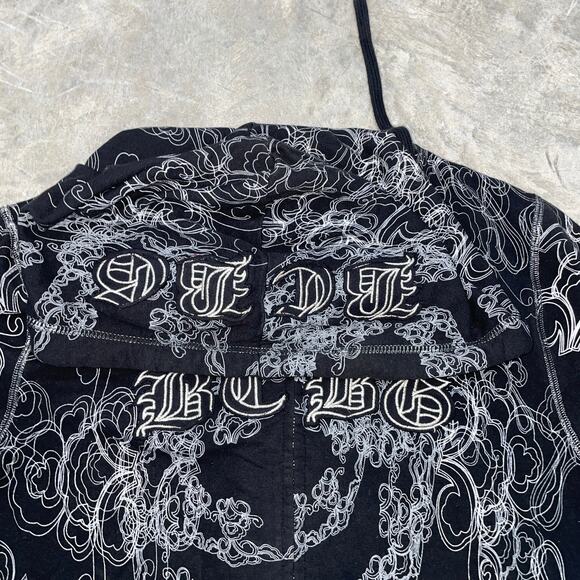 BCBG MAXAZRIA Black Full Zip Punk Y2k Grunge Skate Baggy SZ XL - Picture 4 of 6